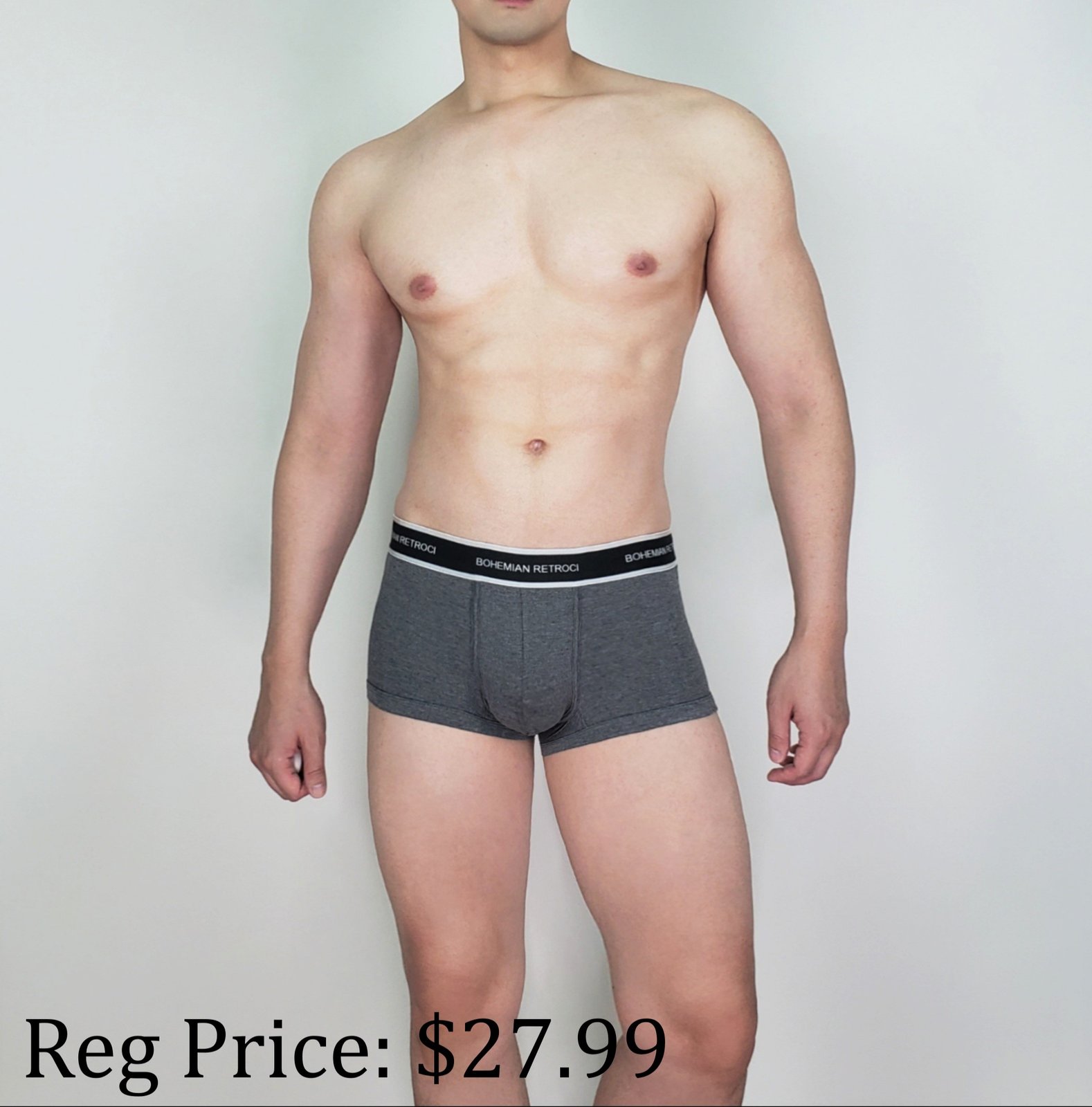 Men's Sport Trunk Dark Grey | Bohemian Retroci - Premium Underwear